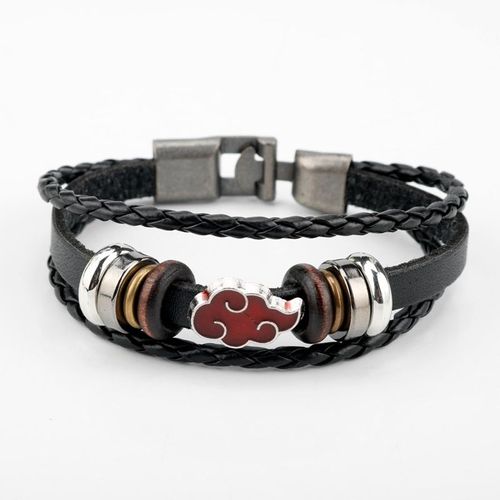 Bracelet En Cuir Tressé De Dessin Animé, Bijoux De Cosplay De Nuage Rouge Rinneyan