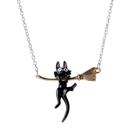 Pendentif Chat Noir En Métal Émaillé Pour Femme, Collier De Sorcières, À La Mode, Service De Livraison, Kiki