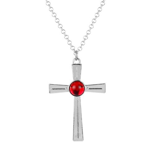 Collier Ras Du Cou Rosavam Et Vampire, Mignon, Anime, Moka Akashiya, Pendentif Croix En Cristal Rouge, Cadeau Cosplay Pour Femmes