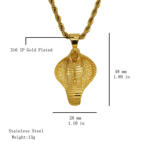 Collier Punk Pour Femmes, Pendentif Serpent Cobra, Couleur Or, En Acier Inoxydable, Animal, Bijoux, Nouvelle Mode, 2020