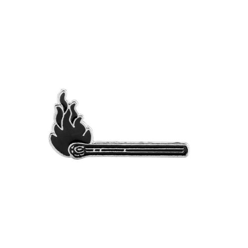 Broche Noire Assortie À Des Lumières De Flamme En Émail, Nouvelle Broche Punk, Badge, Sac À Dos, Accessoires De Veste, Cadeau Pour Hommes Et Enfants