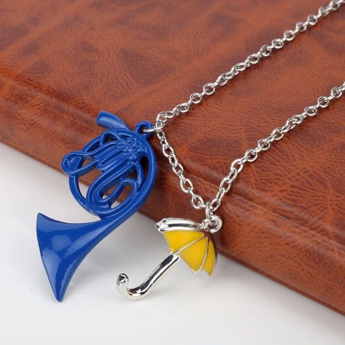 Collier À Pendentif De Série Tv Himym Comment J'ai Rencontré Votre Mère, Bleu Corne Française, Jaune Parapluie, Breloque Ras Du Cou, Cadeau Pour Les Fans