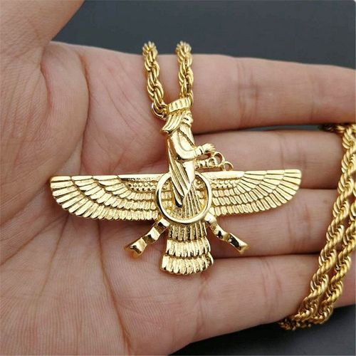Collier Doré Avec Pendentif En Acier Inoxydable Pour Homme, Bijoux De Style Hip Hop, Haravahar Ahura Mazda Zoroastrien, Nouvelle Collection