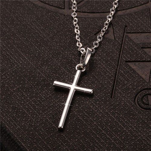 Pendentif Croix De Jésus En Acier Inoxydable, Bijoux Pour Hommes Et Femmes, Collier De Couleur Or Noir, Livraison Directe