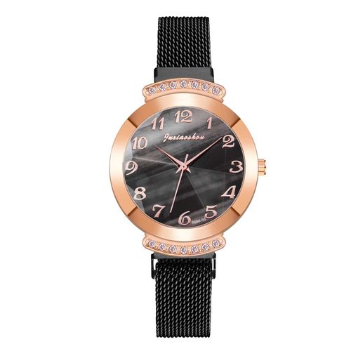 Montre Bracelet En Or Rose Pour Femmes, Montre Bracelet À Quartz Décontracté, Bracelet En Acier Inoxydable, Fleur Strass, Chronographe Étanche, 2021