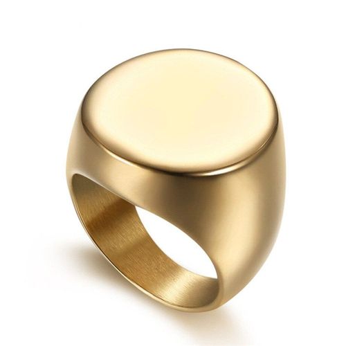 Grandes Bagues Couleur Or Pour Hommes, Bijoux De Fête, Grande Bague Ronde Pour Cocktail, En Titane Et En Acier Inoxydable, 316l, Nouvelle Collection 2020