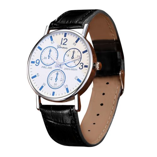 Montre À Trois Yeux Pour Hommes, Montre À Quartz Avec Ceinture En Verre Bleu, Mode, Montre Bracelet De Luxe Romantique En Or Rose, Cadeau Pour Hommes