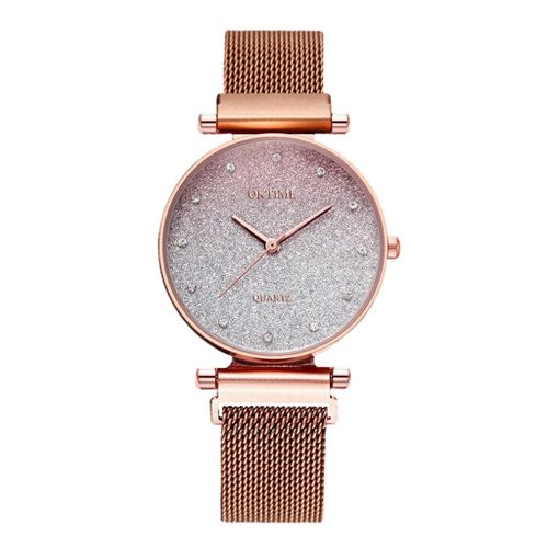 Montre De Luxe Pour Femmes, Bracelet Argent En Acier Inoxydable, Ciel Étoilé, Maille Magnétique, Quartz Diamant, 2020