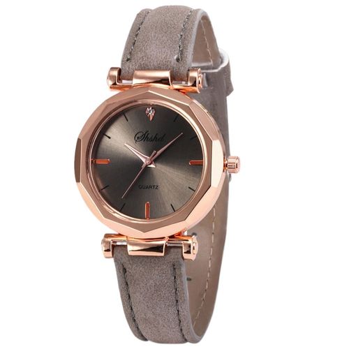 Montre Bracelet En Cuir Pour Femmes, Décontractée, De Luxe, Analogique, En Cristal, Minimaliste, Top Mode, Ultra Mince
