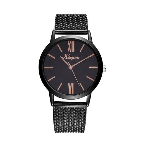 Montre Bracelet En Maille En Acier Inoxydable Pour Femmes, Marque De Luxe, Décontractée, Or Rose, Argent
