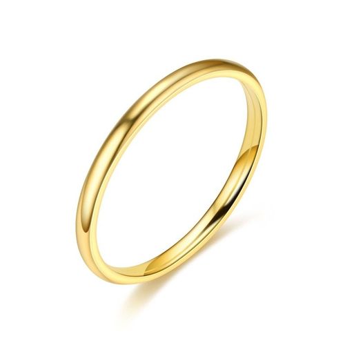 Bague En Titane Et Acier Inoxydable Pour Hommes Et Femmes, Anneau De Fiançailles, Lisse Et Simple, Couleur Noir/Or/Argent, Bijoux De Couple, 2mm