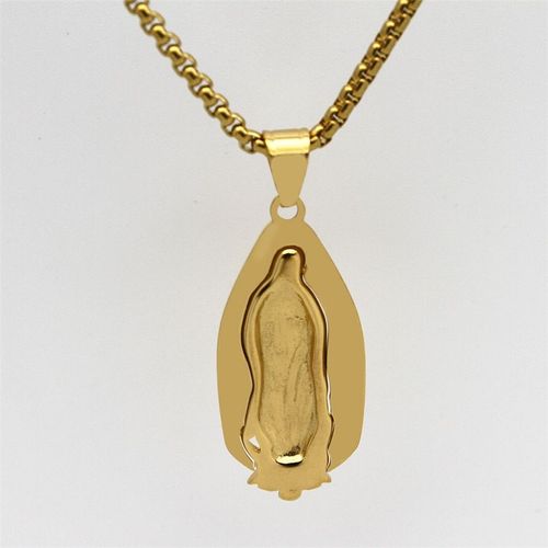 Collier Avec Pendentif De La Vierge Marie Pour Femme, En Acier Inoxydable Doré, Bijou Chrétien