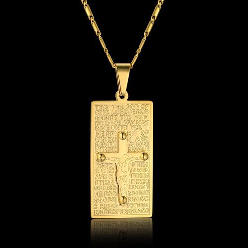 Collier Classique En Acier Inoxydable Pour Hommes Et Femmes, Bijou Égyptien, Couleur Or, Croix, Pendentif, 2016