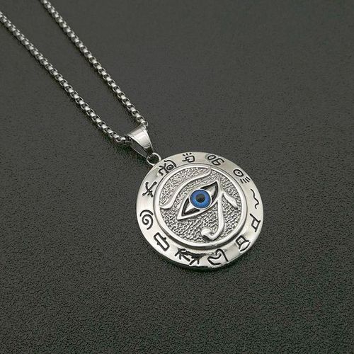 Pendentif ¿Il D'horus En Forme De Collier Pour Homme Et Femme, Bijou Égyptien Rond, Couleur Or, En Acier Inoxydable, Cadeau, Livraison Directe