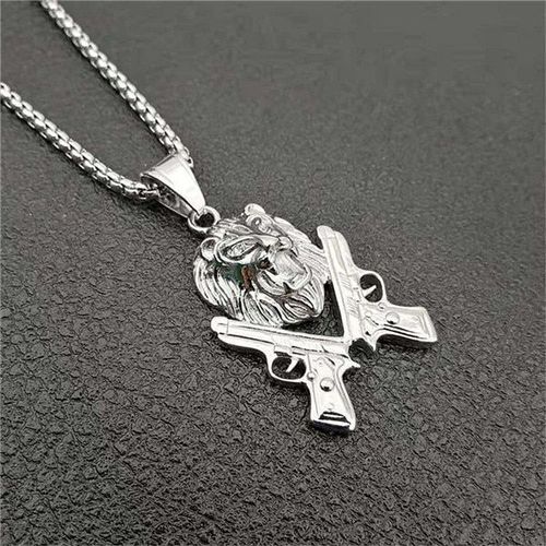 Collier Doré Pour Hommes, Bijou De Hip Hop Glacé À La Mode, Pendentif Tête De Lion Bling Bling, Couleur Or, Cadeau Ou Cadeau