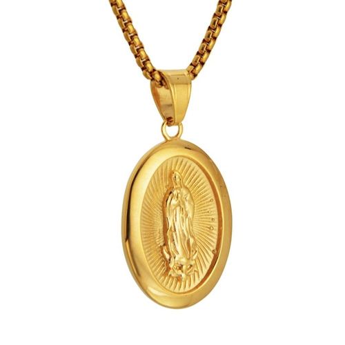 Collier Doré En Acier Inoxydable Pour Hommes Et Femmes, Pendentif Vierge Marie, Bijoux À La Mode, Madonna, Cadeaux, Vente En Gros