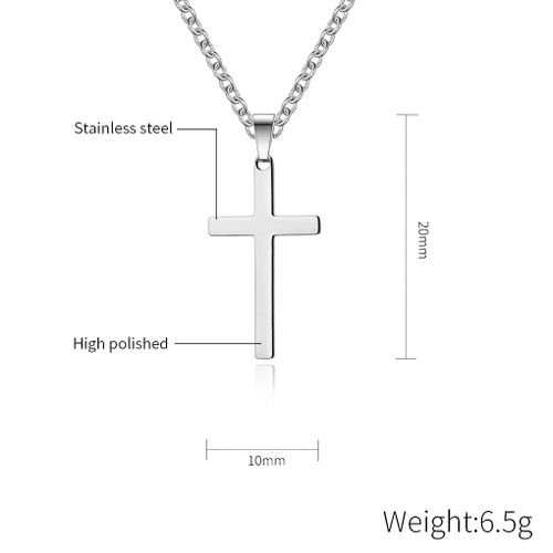 Collier En Acier Inoxydable Pour Femmes Et Hommes, Couleur Noir/Or/Argent, Pendentif Croix, Collier, Bijoux Religieux, Cadeau, Livraison Directe