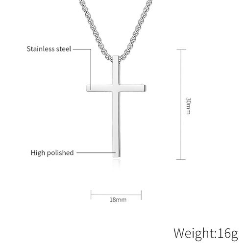 Collier En Acier Inoxydable Pour Femmes Et Hommes, Couleur Noir/Or/Argent, Pendentif Croix, Collier, Bijoux Religieux, Cadeau, Livraison Directe