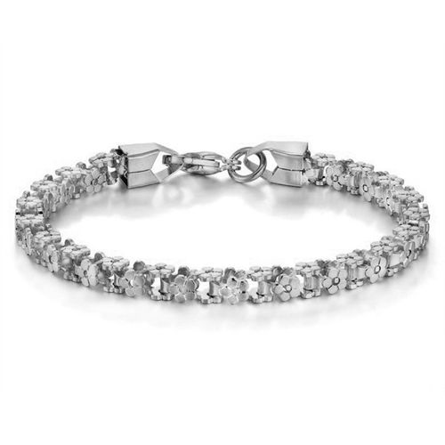 Bracelets À Maillons Pour Femmes, Boîte À Fleurs, À La Mode, Couleur Or, En Acier Inoxydable, Bijoux, Vente En Gros