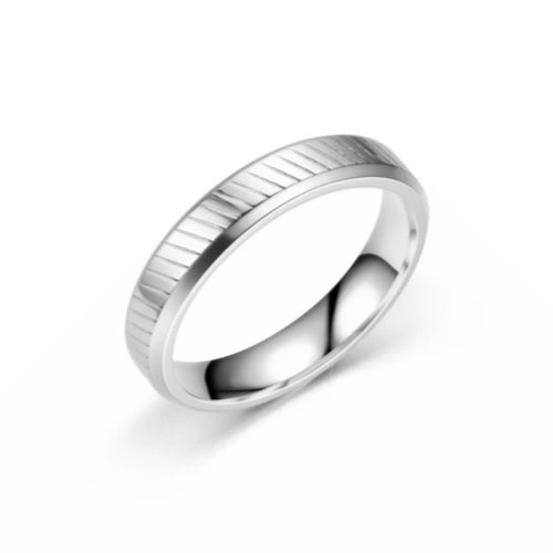 Bague De Couple En Titane Et Acier Pour Amoureux, Couleur Argent, Motif Ondulé, Bijoux De Fiançailles Pour Femmes Et Hommes