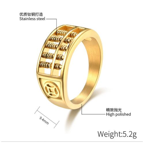 Bagues De Style Chinois Punk Pour Hommes, Anneaux De Fête En Acier Inoxydable, Couleur Or, Bijoux Tendance, Cadeau