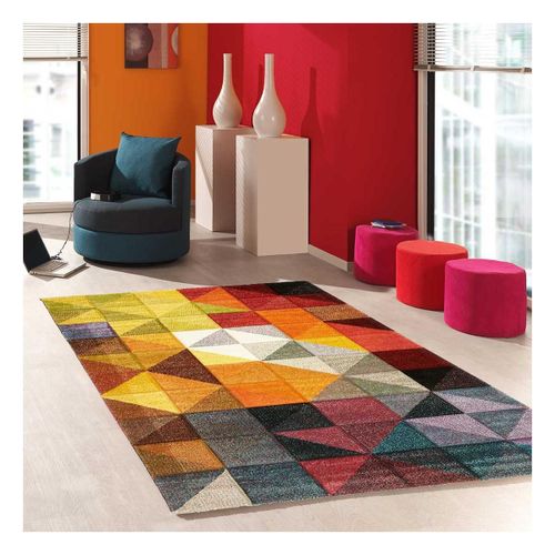 Tapis Salle À Manger 240x340 Tissé Noir Et Rouge Rectangle Motif Uni Lyn8 Sessom