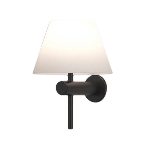 Roma Applique Montante Salle De Bain Métal Et Verre Opalin H19cm