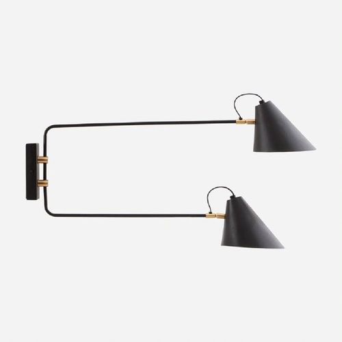 Club Double Applique 2 Lumières Avec Prise Et Interrupteur Métal L81cm