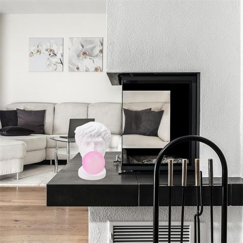 Wonder Times Lampe À  Poser Statue Bulle De Chewing-Gum Verre Soufflé Et Résine H40,5cm