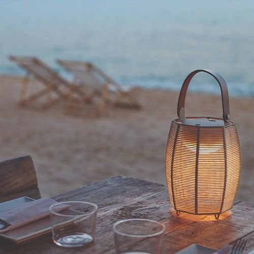 Tanit Lanterne Nomade Led Métal Et Tressé Coton À15,5cm
