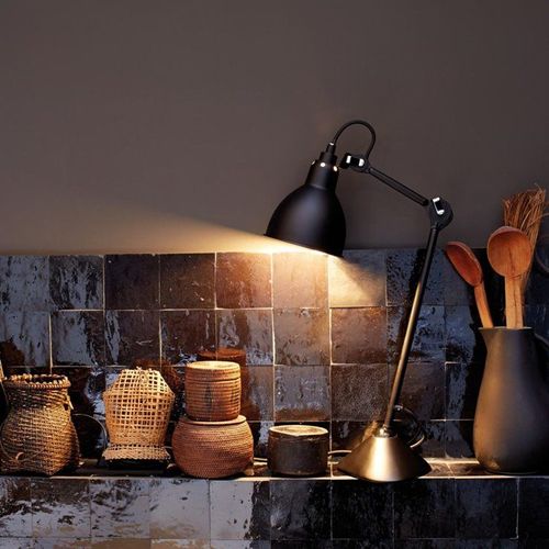 Lampe Gras Nâ°205 Lampe De Bureau Corps Noir Acier H46cm