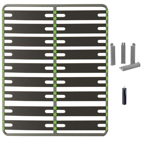 Altosenso - Pack Sommier 2x9 Lattes 160x200cm + Pieds Gris + Pied Central