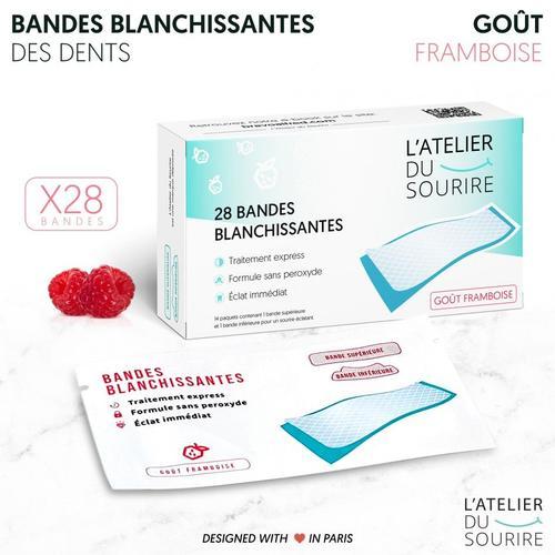 Bandes Blanchissantes Dents Goût Framboise - L'atelier Du Sourire 
