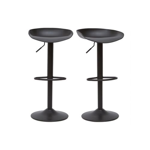 Tabourets De Bar Réglables Design Noirs H65 Cm (Lot De 2) Pebble