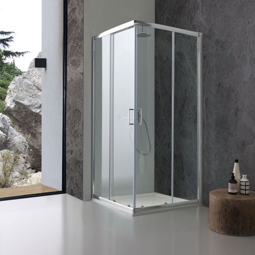 CABINE DE DOUCHE GIADA 80X80 TRANSPARENT PORTES COULISSANTES