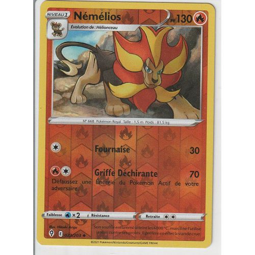 Carte Pokemon - Némélios - 023/203 - Reverse - Épée Et Bouclier 7 - Evolution Céleste - Eb7 - Vf