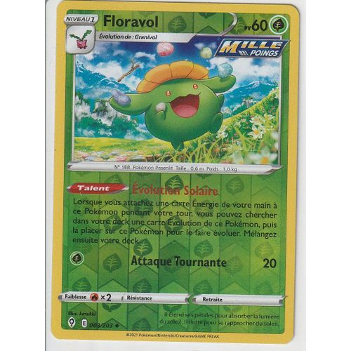 Carte Pokemon - Floravol - 003/203 - Reverse - Épée Et Bouclier 7 - Evolution Céleste - Eb7 - Vf