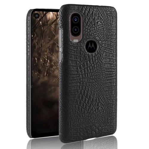 Classique Élégant Étui Pour Motorola One Vision Anti Éraflure Compatibilité Housse De Protection Mode Classique D'alligator - Noir