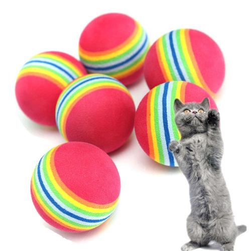 Offre Spéciale Balles De Jeu En Forme D'arc En Ciel | 1 Pièce, Coloré Animal Chat Chaton En Mouss Colorfull