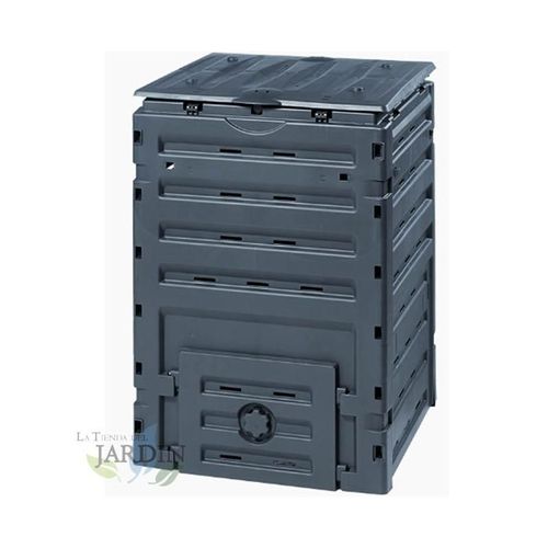 Composteur de Jardin 450 litres 70x70x102 cm, composteur avec couvercle et trappe de vidange - Poubelle de jardin