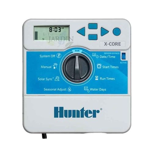 Programmateur d'arrosage intérieur Hunter XCore, 8 zones d'arrosage électrique, XC-801i-E