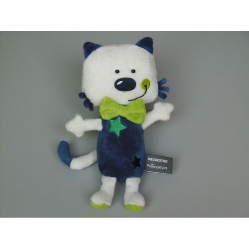 Doudou Chat Bleu Blanc Vert Étoiles Orchestra Prémaman