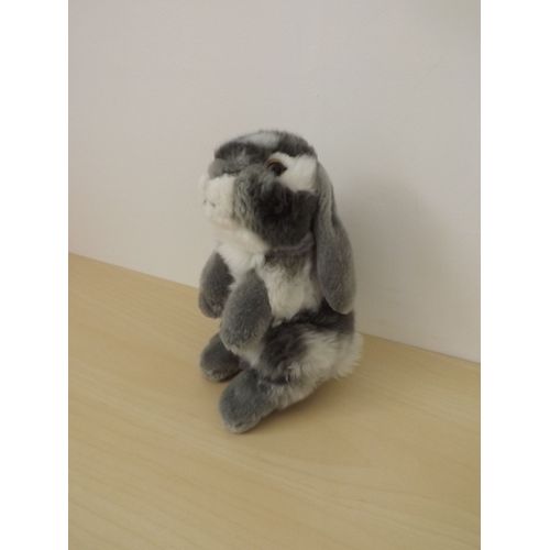Peluche Lapin Gris Blanc Assis Gipsy