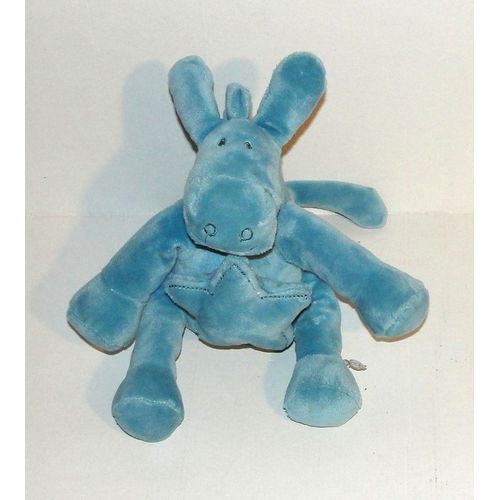 Doudou Ane Paco Musical Noukies Peluche Ane Bleu Petrole Assis