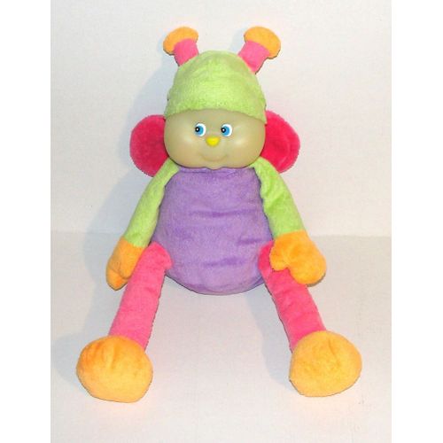 Peluche Toto La Luciole Papillon Visage Pvc Luminescent Doudou Veilleuse Luciole Mauve Rose Vert 38 Cm