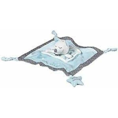 Doudou Sauthon Loup Lulu Cheri Mouchoir Plat Bleu Gris Blanc Peluche Jouet Bebe Naissance