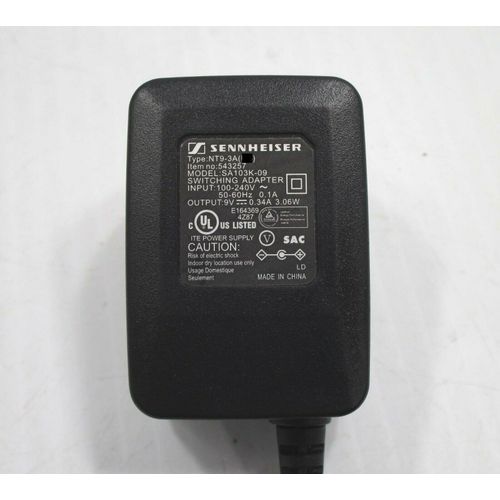 SENNHEISER Adaptateur 9V pour Emetteurs Casque Série RS 110 à 135 [NT 9V-3A]