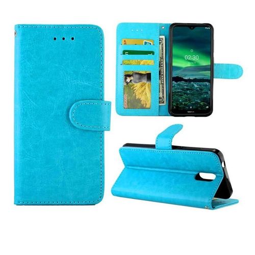 Flip Étui Pour Nokia 2.3 Titulaire De La Carte Antichoc Bicelle Fermeture Magnétique Cuir Pu - Bleu