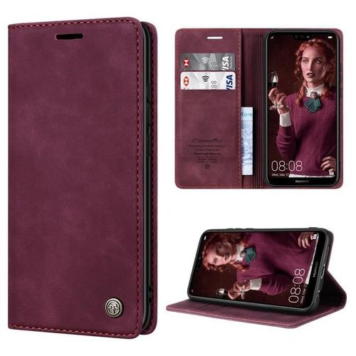 Coque Samsung S20 Fe, Etui Samsung S20 Fe, Étui Housse Coque Pour Samsung S20 Fe Antichoc, Portefeuille Etui En Cuir Pu Premium Housse Pour Samsung Galaxy S20 Fe (Vin Rouge)