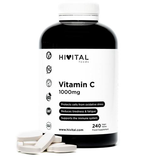 Vitamine C 1000 Mg | 240 Comprimés Végétaliens (8 Mois De Traitement) | Antioxydant Qui Réduit La Fatigue, Protège Les Cellules Du Stress Oxydatif Et Améliore Le Système Immunitaire 